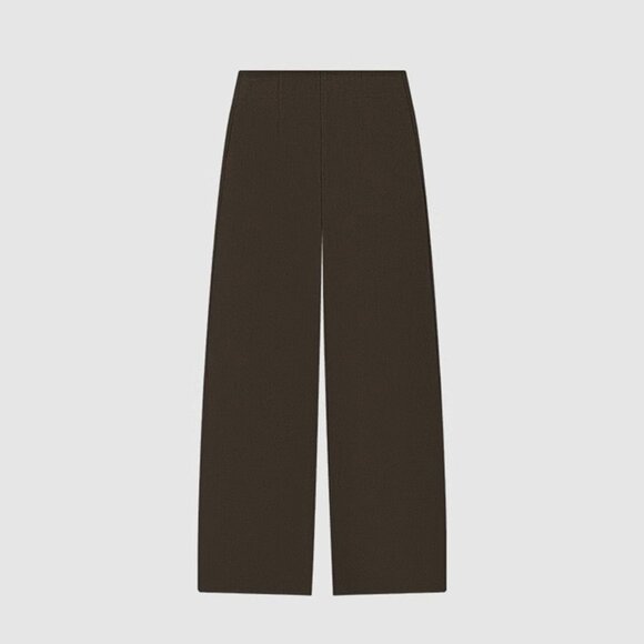 B.Sure Dark Brown Drape Casual Wide-Leg Trousers - Picture 1 of 4
